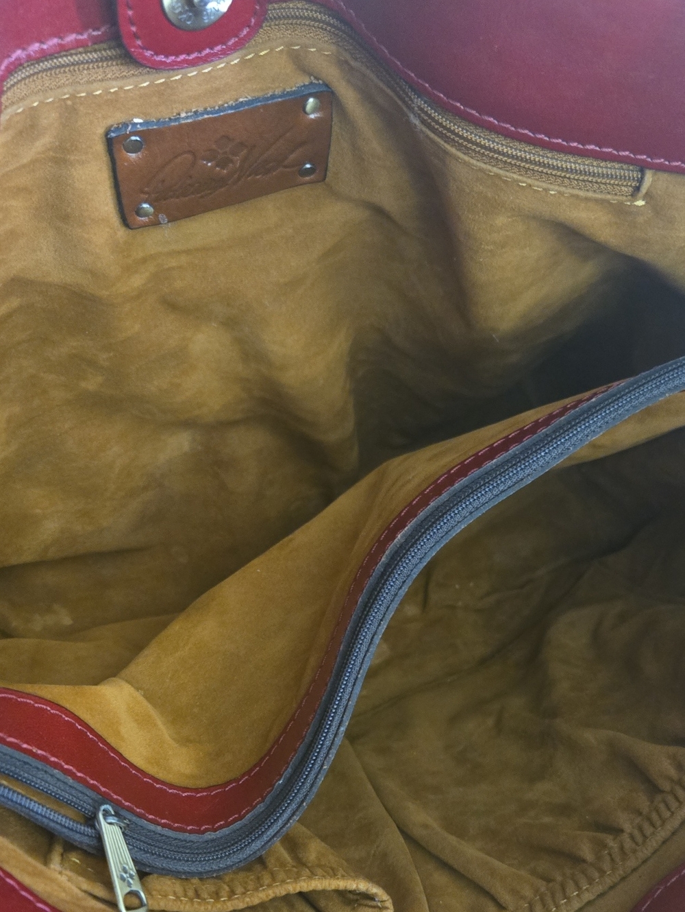Patricia Nash Red Floral Embossed Leather Tote Bag - Picture 13 of 13